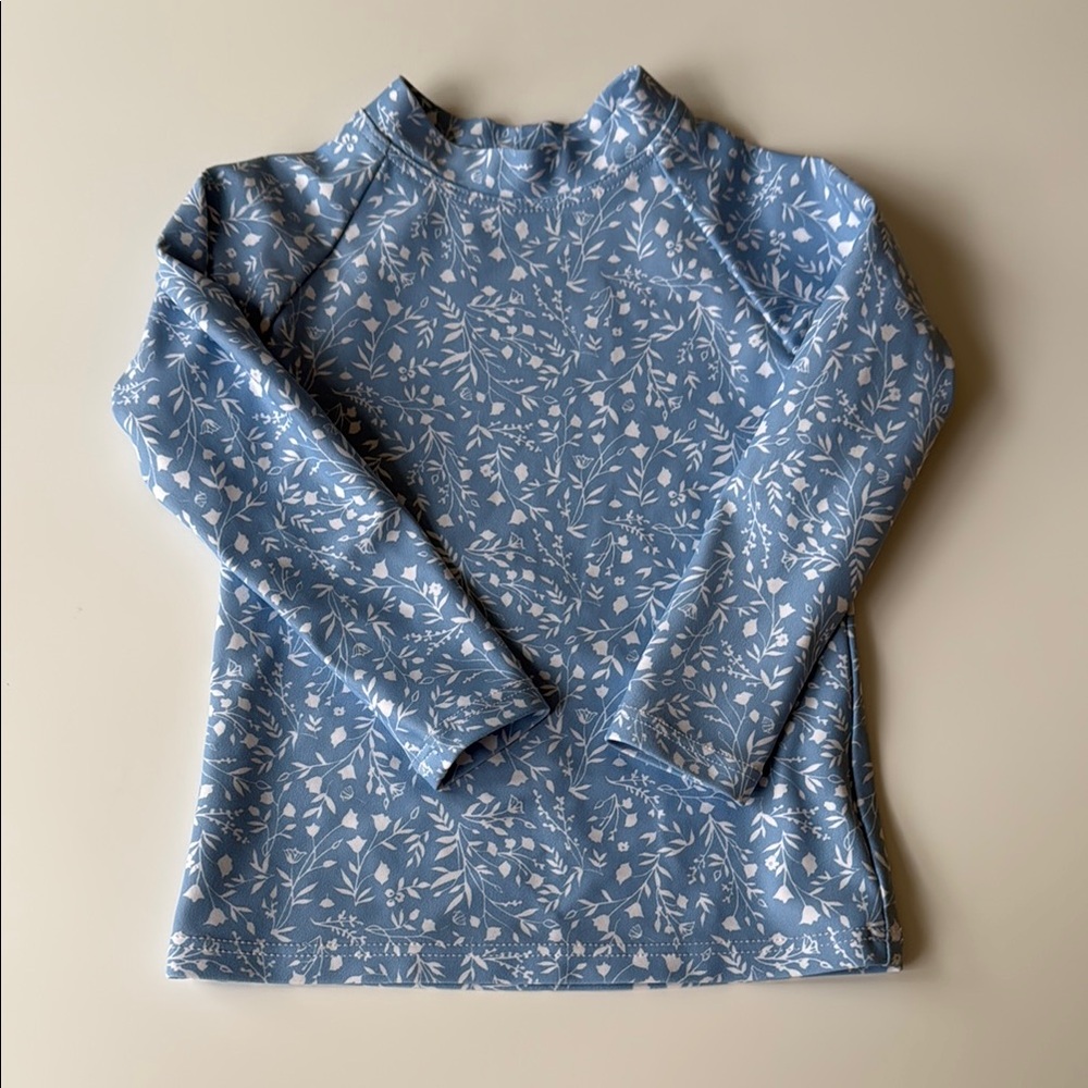 Minnow blue floral rashguard